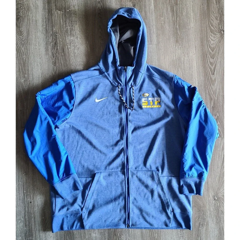 Nike Dri-FIT STP Baseball Full Zip Hoodie Jacket Blue Men's XXL Athletic